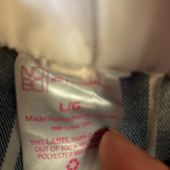 Shorts Denim Women Large Stripes No Boundaries - Picture 4 of 5